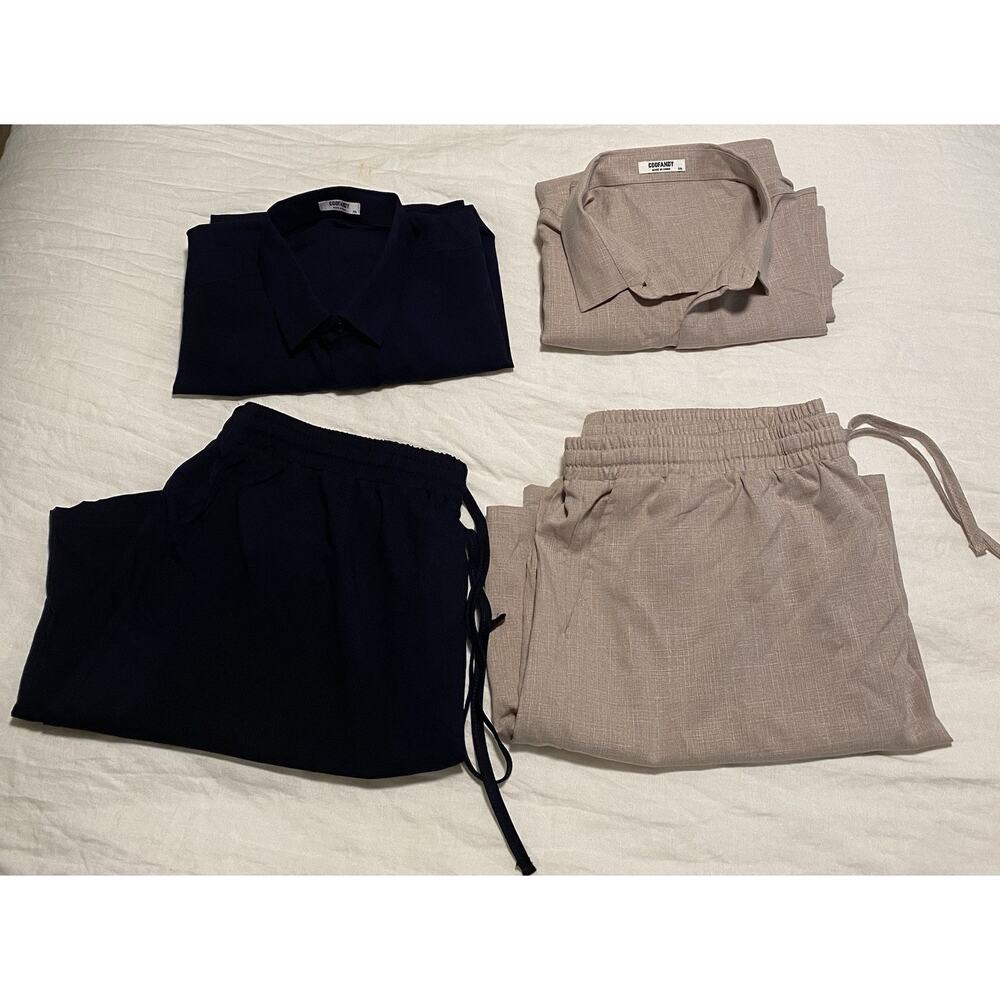 Coofandy Mens XXL lot 2 Blue & Tan NWO